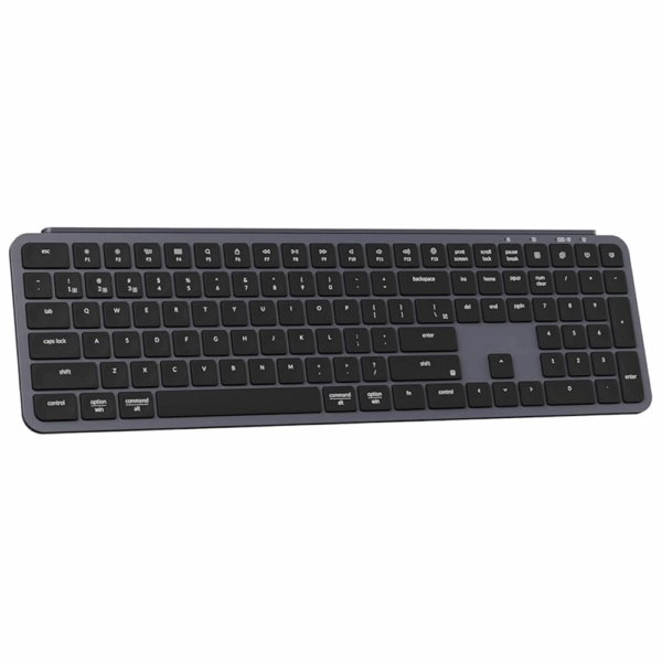 Keychron B6 Pro ultra-slim full-size wireless mechanical keyboard with Bluetooth, 2.4GHz, and USB-C wired options in gray color