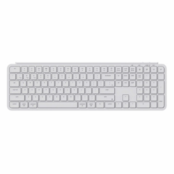 Keychron B1 Pro ultra-slim full-size mechanical wireless keyboard in ivory white with Bluetooth, 2.4GHz, and USB-C connectivity