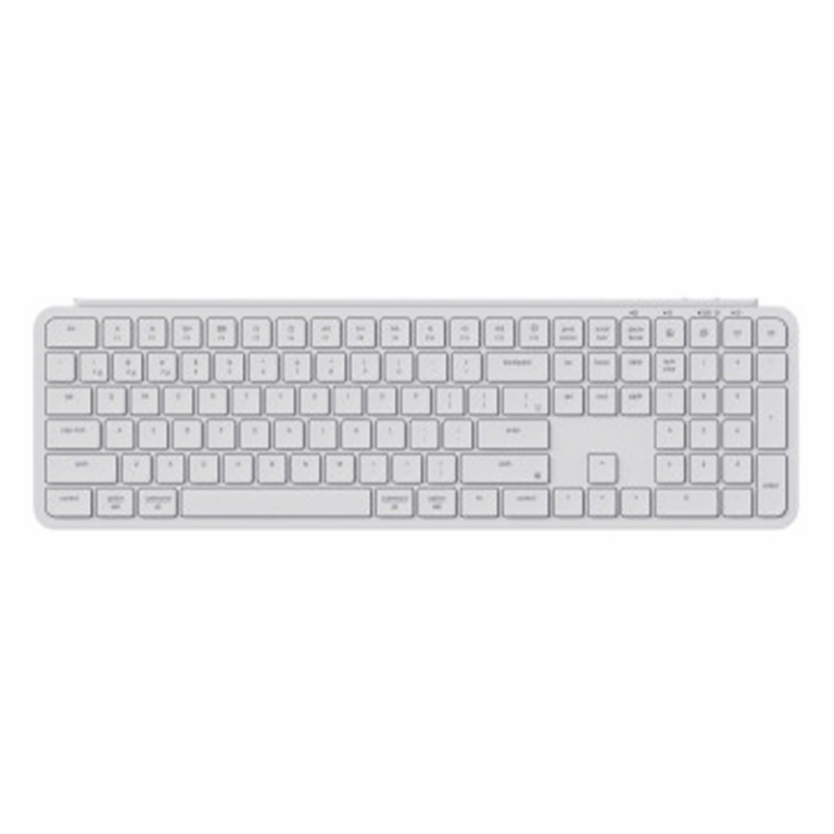 Keychron B1 Pro ultra-slim full-size mechanical wireless keyboard in ivory white with Bluetooth, 2.4GHz, and USB-C connectivity