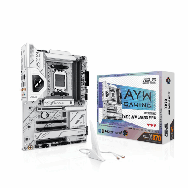 ASUS X870 AYW GAMING WIFI W AM5 DDR5 ATX RGB Motherboard Silver – Techubme Lebanon
