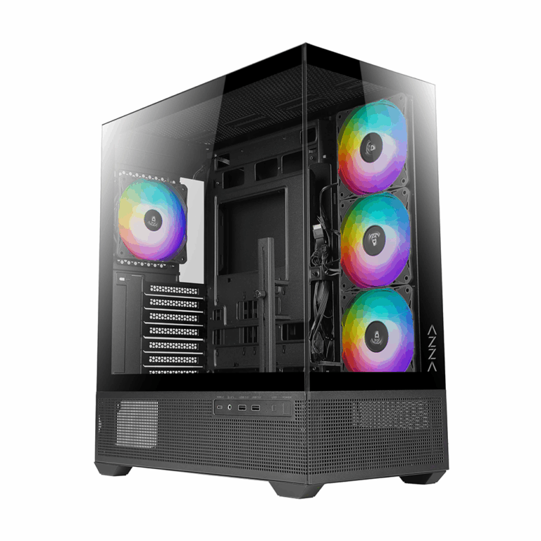 AZZA TIARA 501B Mid-Tower RGB Gaming Case with Tempered Glass – Black
