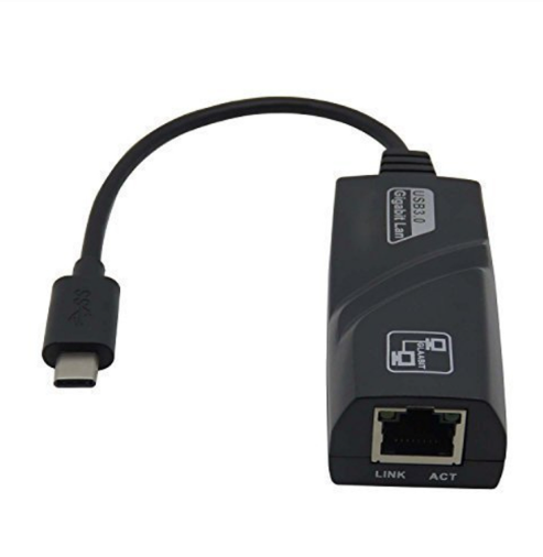 “USB Type-C to LAN 10/100/1000 Mbps Gigabit Ethernet Adapter with compact design and USB-C connector”