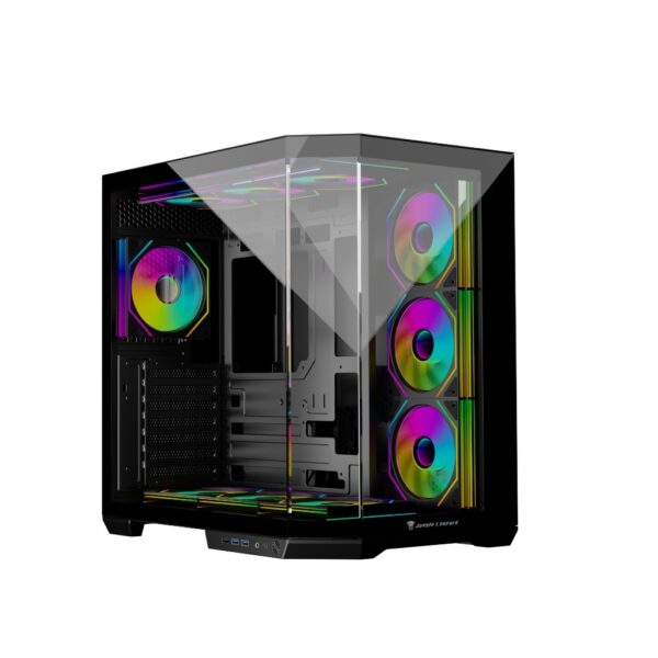 Jungle Leopard AS1 Black Gaming Case with 4 RGB Galaxy Fans – TechubMe Lebanon