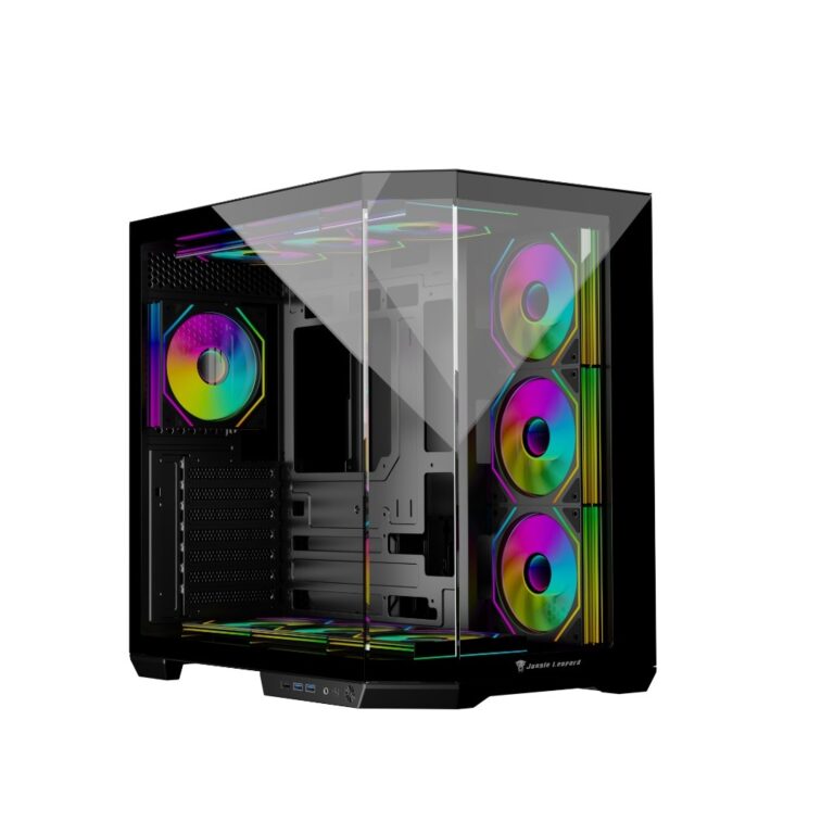 Jungle Leopard AS1 Black Gaming Case with 4 RGB Galaxy Fans – TechubMe Lebanon