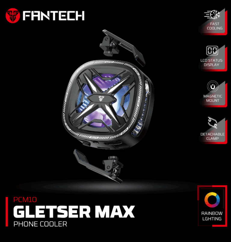 PCM10 GLETSER MAX RGB phone cooler attached to smartphone – powerful cooling fan for mobile gamers in Lebanon
