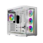Jungle Leopard AS1 White Gaming PC Case with 4 RGB Galaxy Fans – TechubMe Lebanon