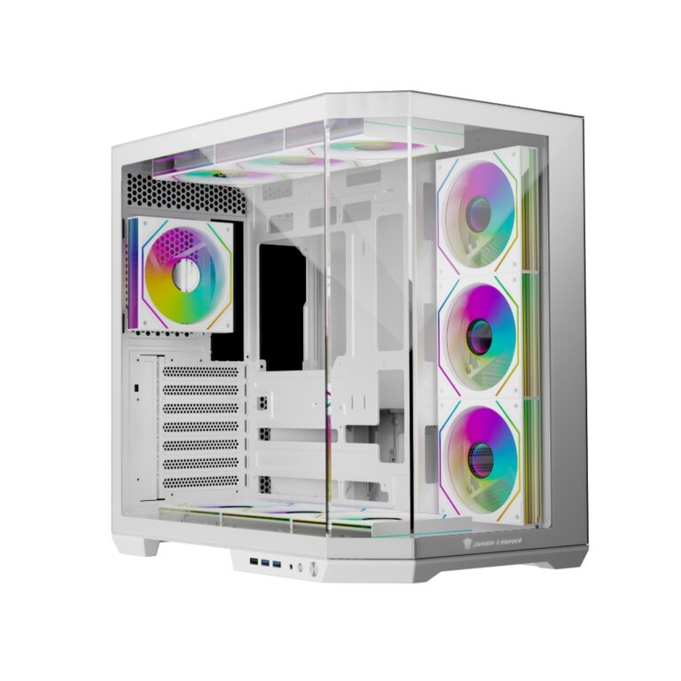 Jungle Leopard AS1 White Gaming PC Case with 4 RGB Galaxy Fans – TechubMe Lebanon