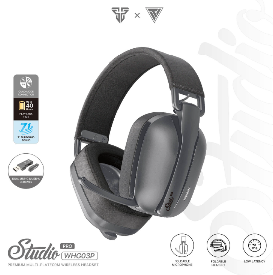 Fantech Studio Pro WHG03 Wireless Bluetooth Gaming Headset – White 7.1 Surround Sound with USB Dongle for PC and Phone Use in Lebanon