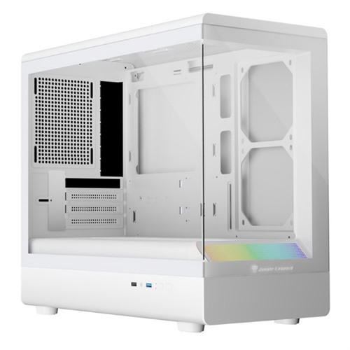 Jungle Leopard MS-01 White PC Case with 3 RGB Galaxy Fans – Premium Mid Tower Chassis for High-Performance Builds – TechubMe Lebanon
