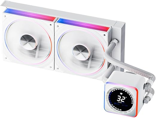 Jungle Leopard Astrobeat 240 White Liquid Cooler – ARGB Dual Fan 240mm Radiator – AMD/Intel Compatible AIO – TechubMe Lebanon