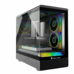 Jungle Leopard MS-01 Black Gaming PC Case with 3 RGB Galaxy Fans – Sleek Mid Tower for High Airflow – TechubMe Lebanon