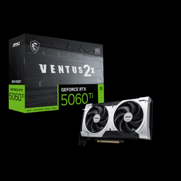 MSI GeForce RTX 5060 8G Ventus 2X OC Graphics Card with Dual-Fan Cooling and GDDR6 Memory