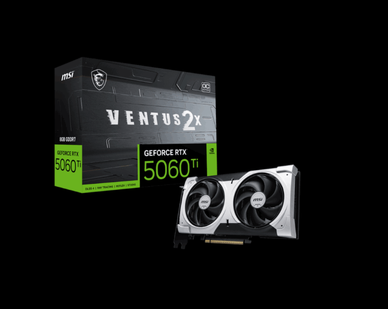 MSI GeForce RTX 5060 8G Ventus 2X OC Graphics Card with Dual-Fan Cooling and GDDR6 Memory