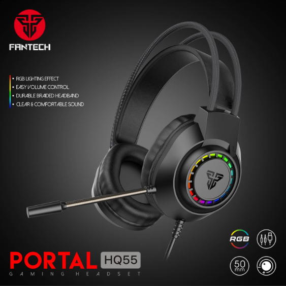 Fantech PORTAL HQ55 Wired Gaming Headset with Stereo Sound and Adjustable Mic – Designed for Gamers in Lebanon