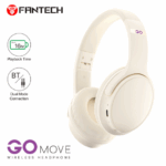 Fantech WH03 GO MOVE Wireless Bluetooth 5.0 Headphones – Beige with Dual Connection and Mic for Gamers and Everyday Use in Lebanon
