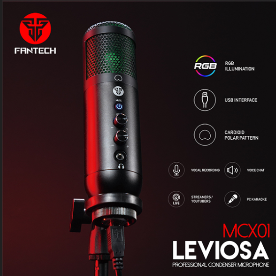 Fantech LEVIOSA MCX01 Professional USB Condenser Microphone – Ideal for Streaming, Podcasts, and Voiceovers in Lebanon