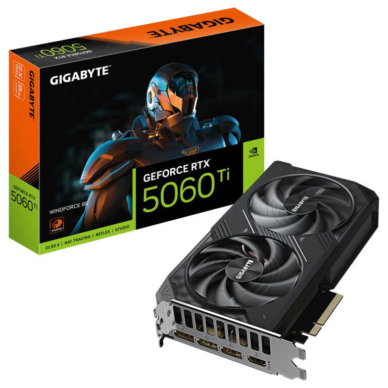 Gigabyte GeForce RTX 5060 Ti WINDFORCE 8G Dual-Fan Graphics Card with GDDR6 Memory