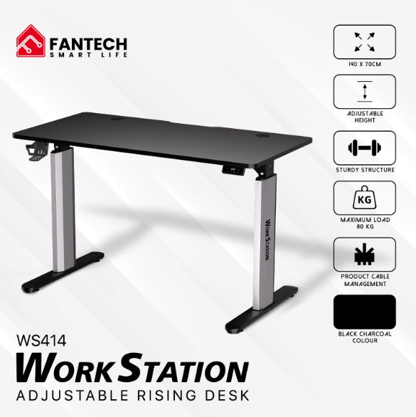 FANTECH WS414 adjustable rising desk in black – ergonomic workstation perfect for gamers and professionals in Lebanon