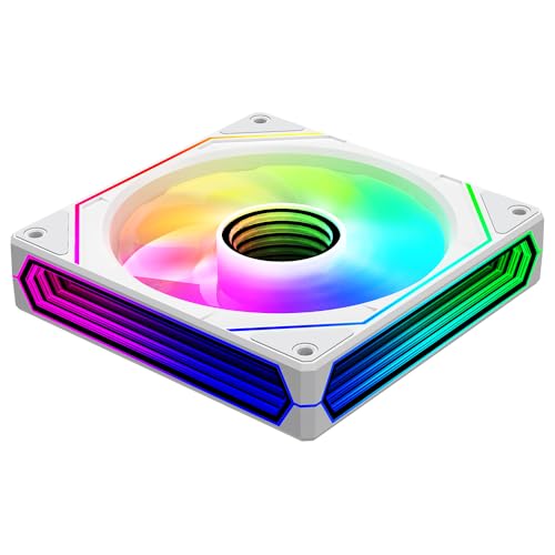 Jungle Leopard Prism 6 MAX Forward White Gaming Case with 1 RGB Galaxy Fan – Sleek Airflow Budget Tower – TechubMe Lebanon