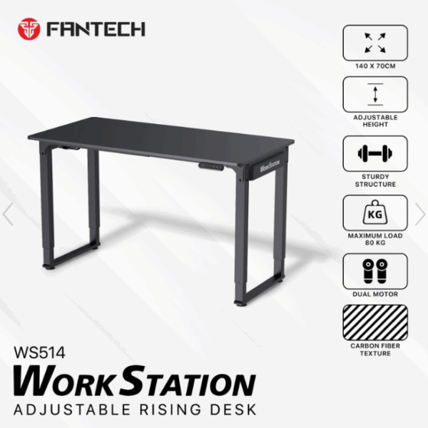 FANTECH WS514 adjustable rising gaming desk – ergonomic sit-stand workstation with modern design for gamers and professionals in Lebanon