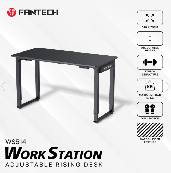 FANTECH WS514 adjustable rising gaming desk – ergonomic sit-stand workstation with modern design for gamers and professionals in Lebanon