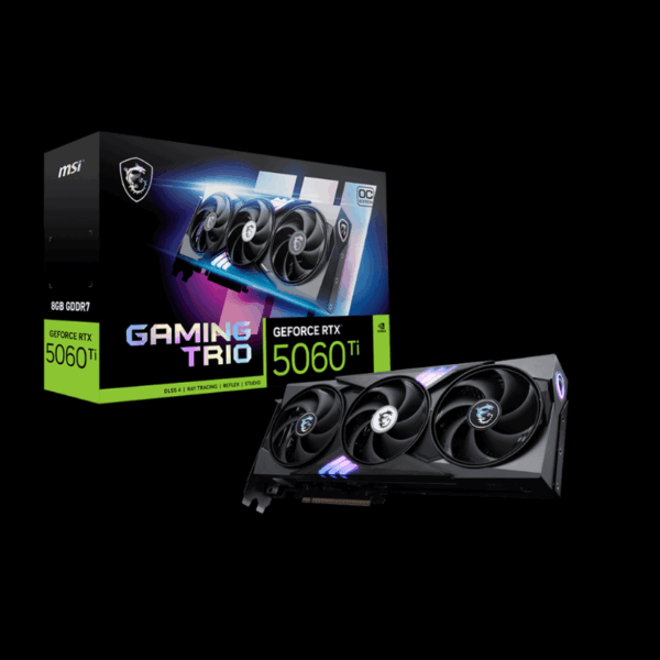 MSI GeForce RTX 5060 Ti 8G Gaming Trio OC Graphics Card with Triple-Fan Cooling and Overclocked GDDR6 Performance