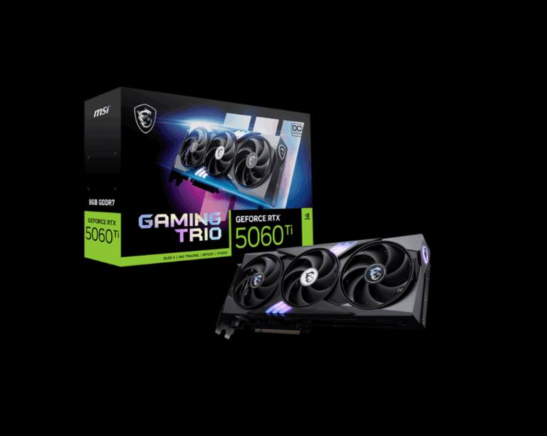 MSI GeForce RTX 5060 Ti 8G Gaming Trio OC Graphics Card with Triple-Fan Cooling and Overclocked GDDR6 Performance