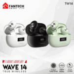 Fantech Wave 14 TW14 True Wireless Earbuds – Black Bluetooth Earbuds with Charging Case and Built-in Mic for Gamers and Creators in Lebanon