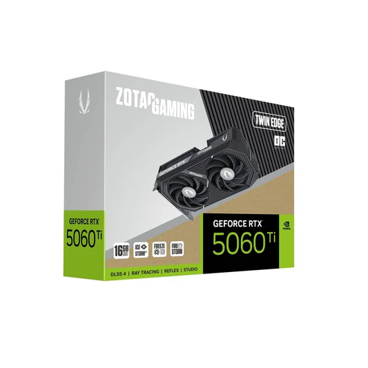 Zotac GAMING GeForce RTX 5060 Ti 16GB Twin Edge Graphics Card – Dual-Fan GDDR6 GPU