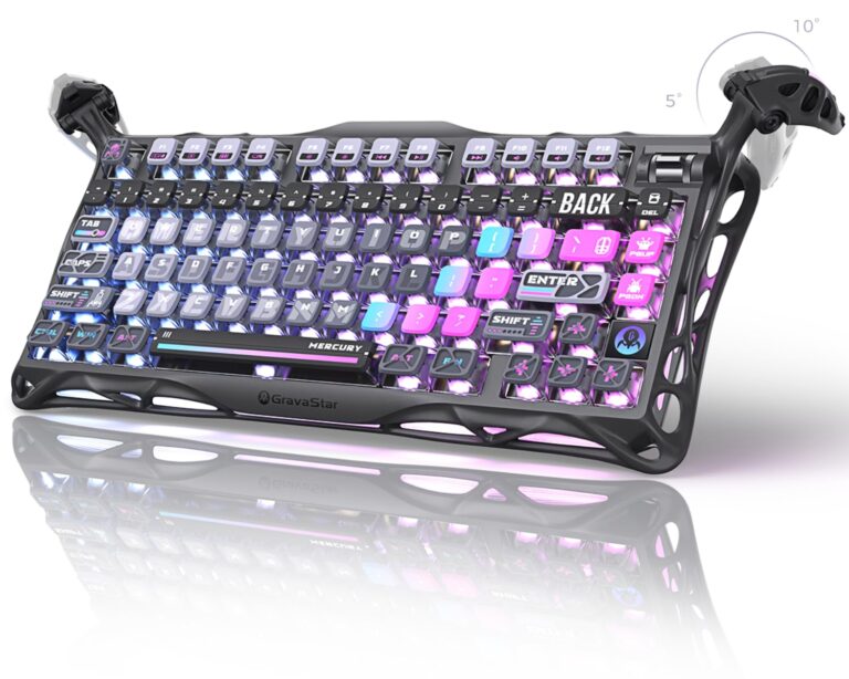 GravaStar Mercury K1 Pro 75% Mechanical Keyboard in Galaxy Black – Futuristic RGB Gaming Keyboard for Lebanese Gamers