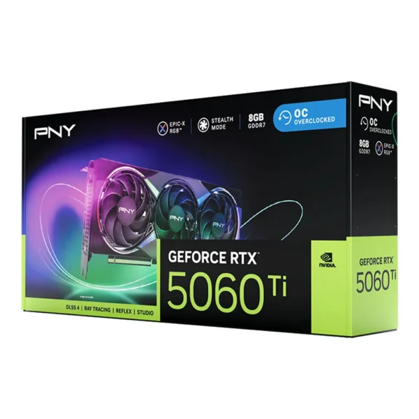 PNY GeForce RTX 5060 Ti OC 8GB GDDR7 Graphics Card with Dual-Fan Cooling and Overclocked Performance