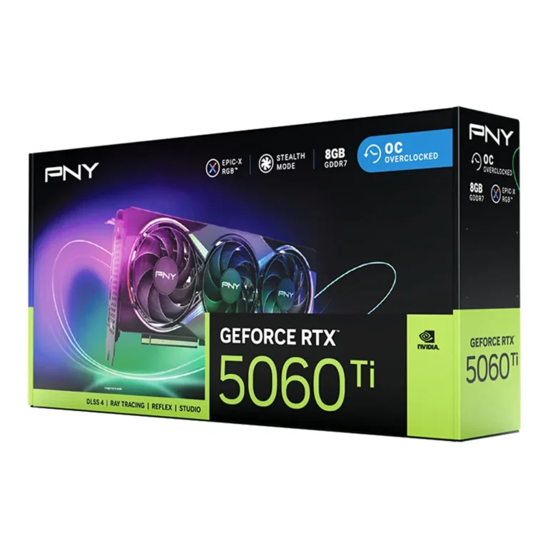 PNY GeForce RTX 5060 Ti OC 8GB GDDR7 Graphics Card with Dual-Fan Cooling and Overclocked Performance