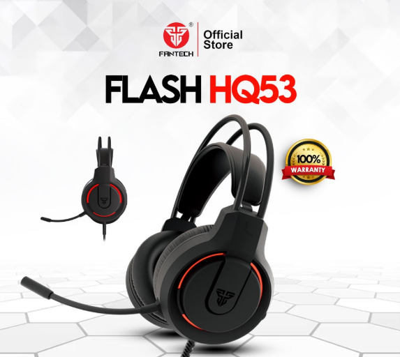 Fantech FLASH HQ53 Black Gaming Headset – Over-Ear Stereo Sound with Microphone for Gamers in Lebanon