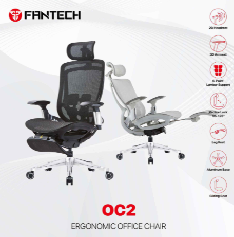 FANTECH OC2 ergonomic mesh office chair with adjustable features – perfect for gamers and professionals in Lebanon