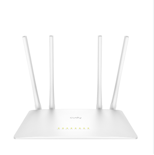 “CUDY WR1200 AC1200 Dual-Band WiFi Router Extender with 4 high-gain antennas and 5 Ethernet ports”