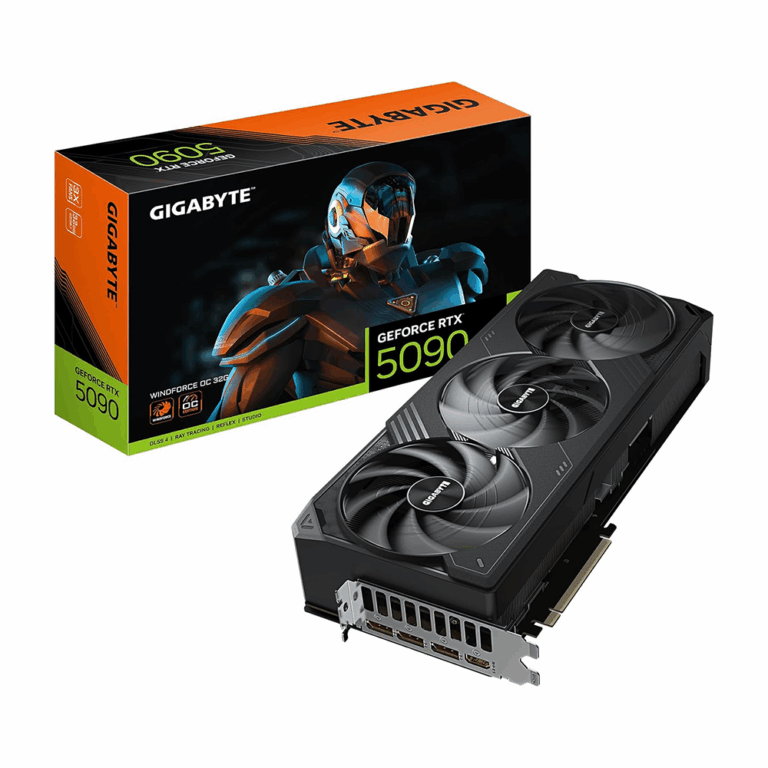 GIGABYTE RTX 5090 WINDFORCE OC 32GB GDDR7 Triple-Fan GPU with DLSS 4, Ray Tracing, and PCIe 5.0 support for 4K/8K gaming