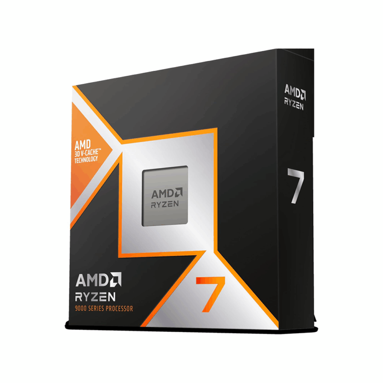 AMD Ryzen 7 9800X3D Desktop CPU with 3D V-Cache – AM5 Socket – Front View