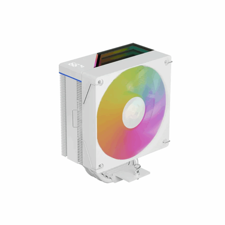 Jungle Leopard KF420-DGT White ARGB Dual Tower Air Cooler – Digital Temperature Display with Dual RGB Fans for High-Performance Gaming PCs in Lebanon