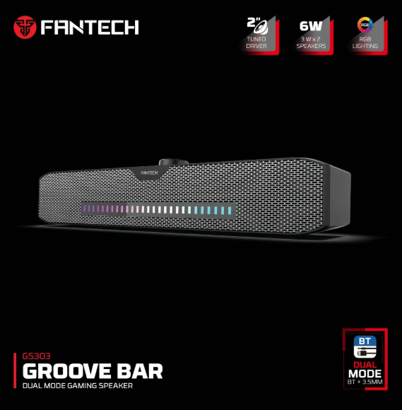 FANTECH GS303 Groove Bar RGB gaming speaker – compact soundbar with lighting for PC and console gamers in Lebanon