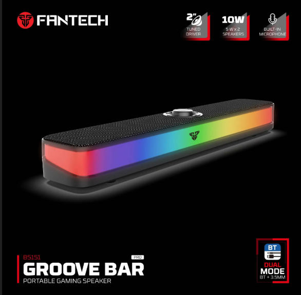 FANTECH BS151 Groove Bar Pro RGB gaming speaker with Bluetooth and 3.5mm dual mode – perfect for gamers in Lebanon