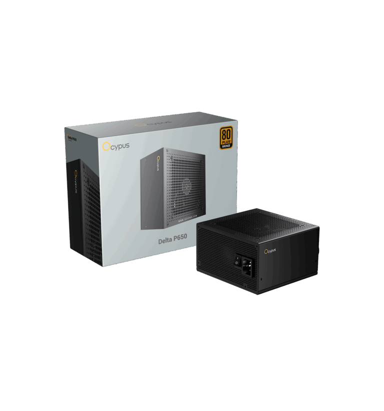 Ocypus Delta P650 650W 80+ Bronze power supply with quiet cooling and stable performance — available at Techubme Lebanon.