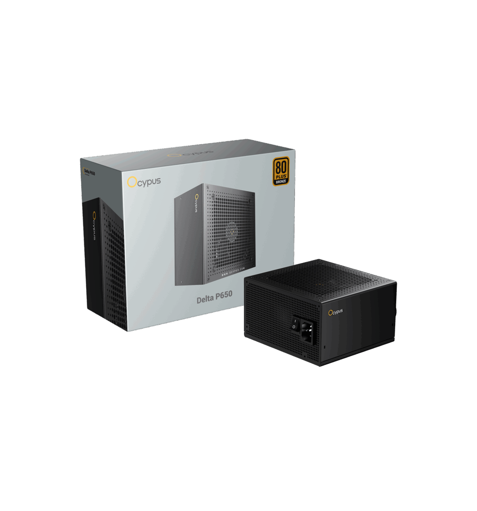 Ocypus Delta P650 650W 80+ Bronze power supply with quiet cooling and stable performance — available at Techubme Lebanon.