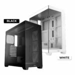 OCYPUS GAMMA C72 mid-tower gaming case with a mesh front panel, tempered-glass side panel, and six pre-installed non-RGB fans, available at Techubme Lebanon.