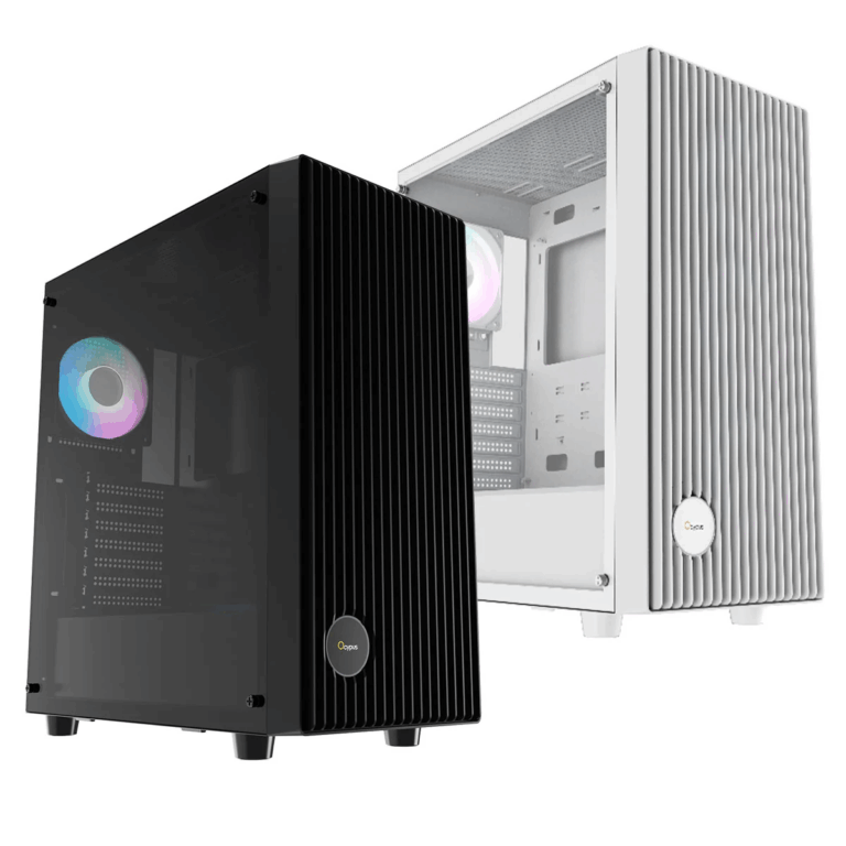 OCYPUS GAMMA C70 ARGB mid-tower gaming case with mesh front, tempered glass, and six pre-installed ARGB fans — available at Techubme Lebanon.