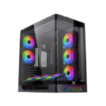 Xigmatek Heaven seamless tempered glass panoramic gaming PC case with ARGB fans at Techubme
