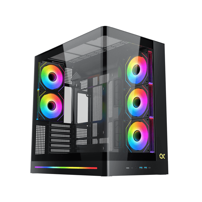 Xigmatek Pano II Air ARGB panoramic dual tempered glass gaming case at Techub